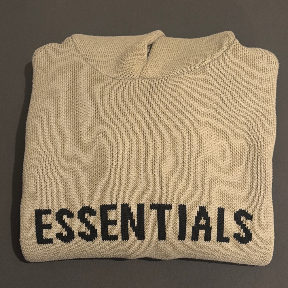 Essentials Men's Cream Crewneck Sweater